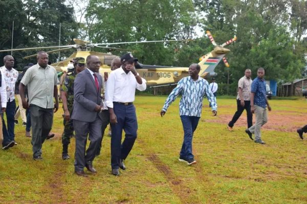 Vihiga Boys principal receiving President William Ruto on Thursday.