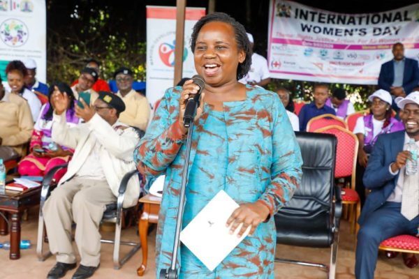 Makueni DG Lucy Mulili speaking during the IWD