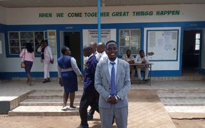 Kathonzweni sub county KSEF secretary John Kimanthi during the just concluded county KSEF competition at Kalulini Boys Secondary School.