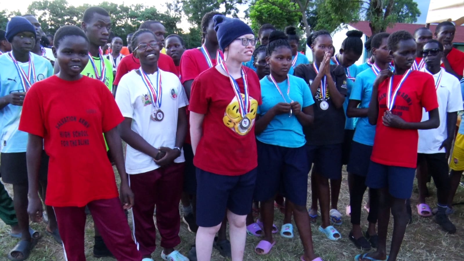 Visually impaired students break barrier, embrace talent at Thika special school 2 Visually impaired students from Thika School for the Blind proudly display their gold, silver, and bronze medals.