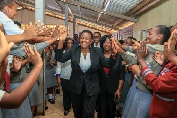 Machakos Governor Wavinya Ndeti interacting with students