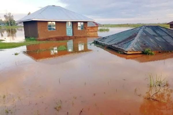 Submerged homes in Rachuonyo North Subcounty where Bala Comprehensive School is also hit by the floods. Photo Enock Okong'o