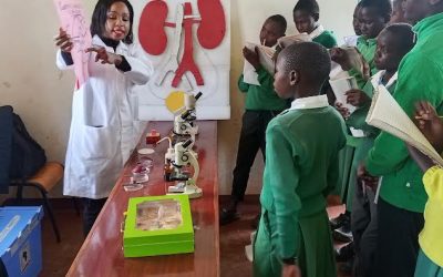 CEMASTEA official with learners from one pof the schools in Mt.Elgon in Bungoma County