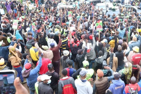 Youth in a political rally in Meru in the past