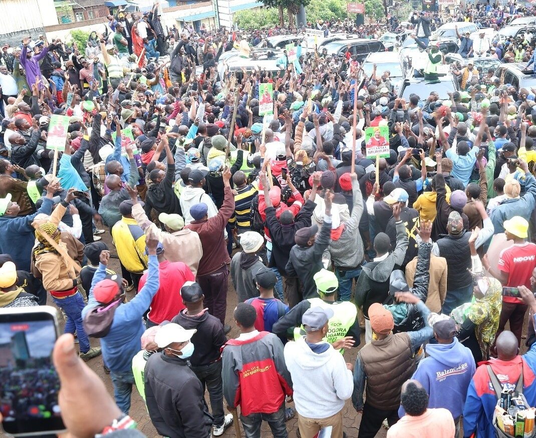 Meru NGAAF coordinator cautions youth against being used by politicians, says many thrive in division 1 Youth in a political rally in Meru in the past