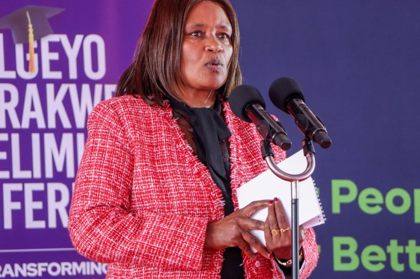 TSC Acting CEO Eveleen Mitei Speaking during the inaugural Elgeyo Marakwet education conference in Iten on 14th March,2026-Photo|Courtesy