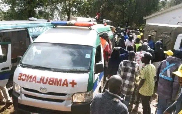 Ambulance stream into Kapsabet School of the deaf after students fell into a septic tank