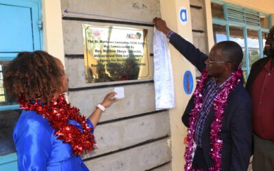 AICCAD Director Rev. Mathew Okeyo during the ECDE centre launch