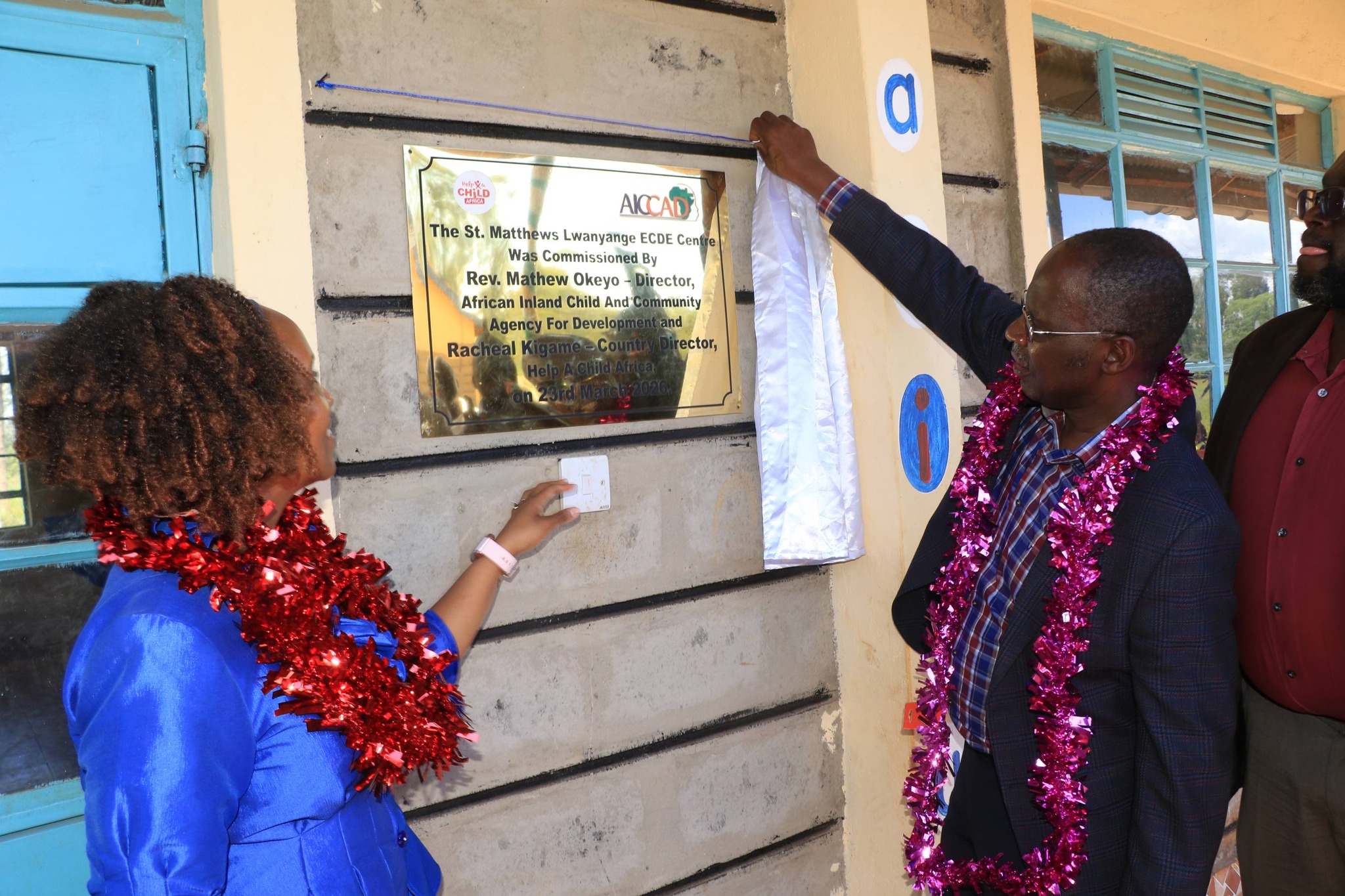 AICCAD Director Rev. Mathew Okeyo during the ECDE centre launch