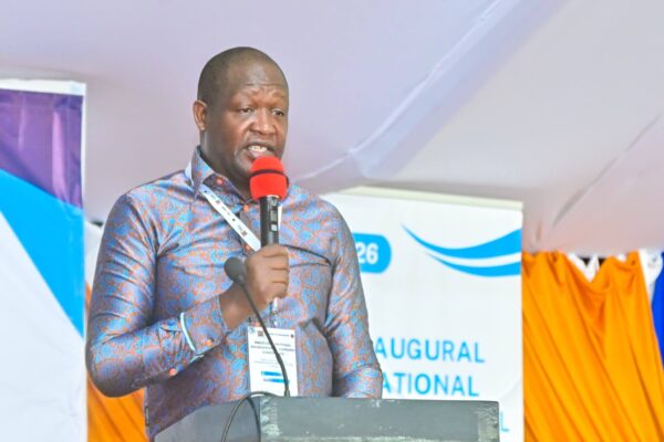 Kericho Governor Dr. Eric Mutai speaking during the Council of Governors summit in Mombasa