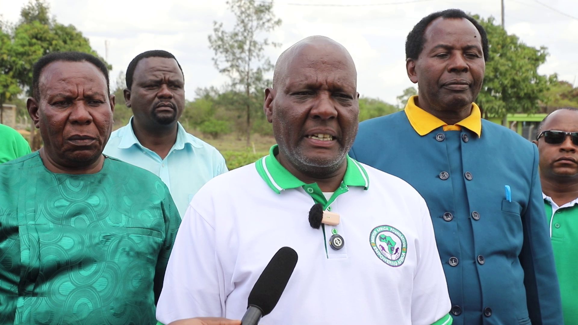 Bishop David Thagana together with other clerics speaking in Juja Kiambu County