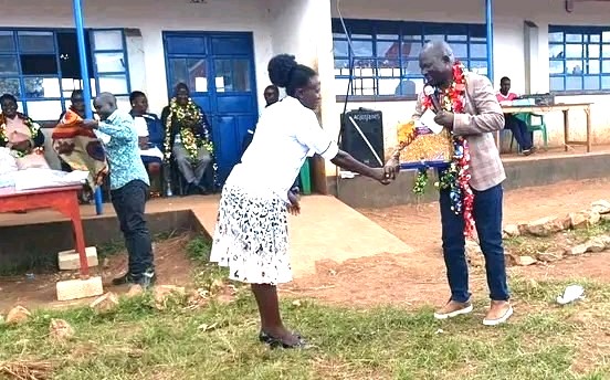 Trans Nzoia MCA Proposes evening classes for elderly 2 Chepchoina Ward MCA Peter Chakali addressing parents and stakeholders during the AGM at Amani Comprehensive School