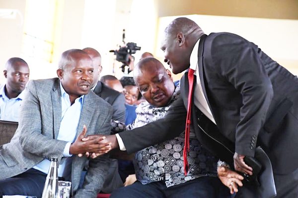 Chief Principal Samuel Akufa with Deputy President Kithure Kindiki during a church function in Kabartonjo Baringo North. Photo Courtesy