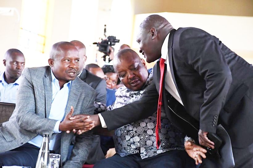 Chief Principal Samuel Akufa with Deputy President Kithure Kindiki during a church function in Kabartonjo Baringo North. Photo Courtesy