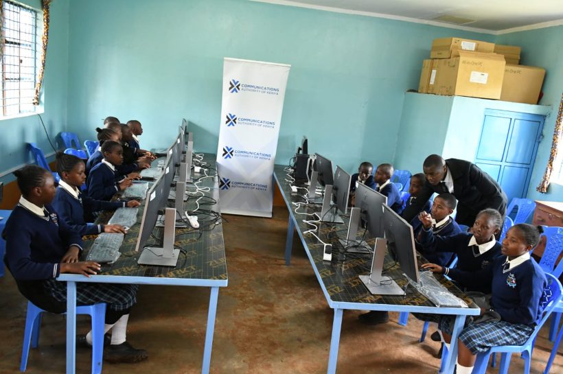 Gitunduti Comprehensive School with computers donated by Communications Authority of Kenya