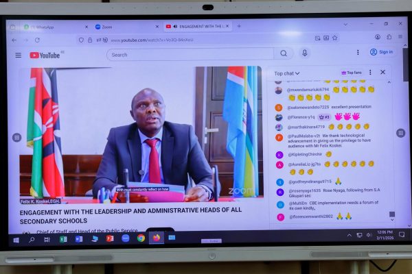 Head of Public Service during the online meeting with education stakeholders