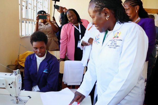 TVET PS interacting with Limuru TVC student