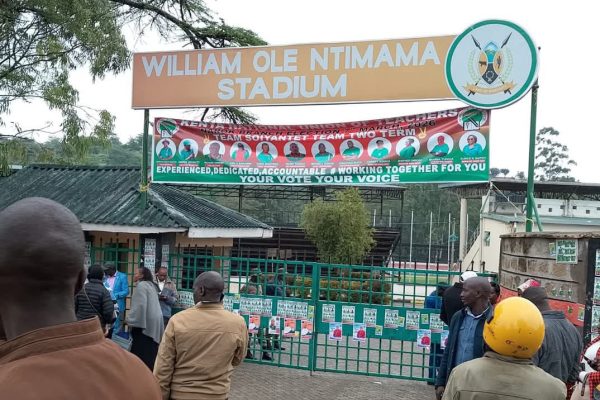William ole Ntimama stadium where the KNUT Narok Branch elections is taking place