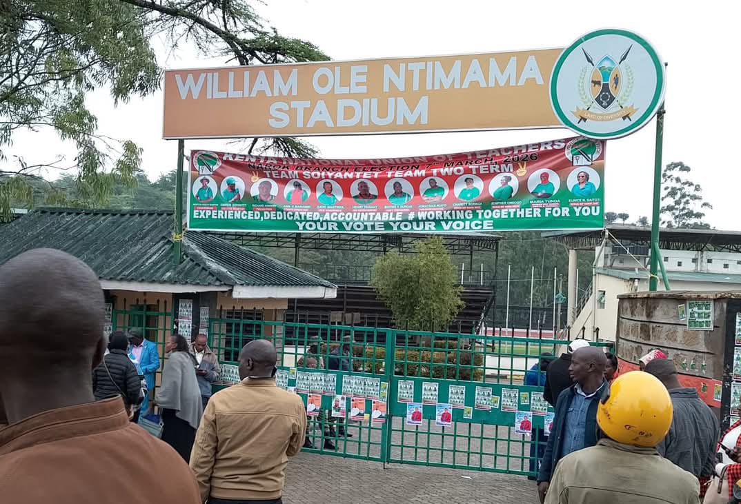 William ole Ntimama stadium where the KNUT Narok Branch elections is taking place