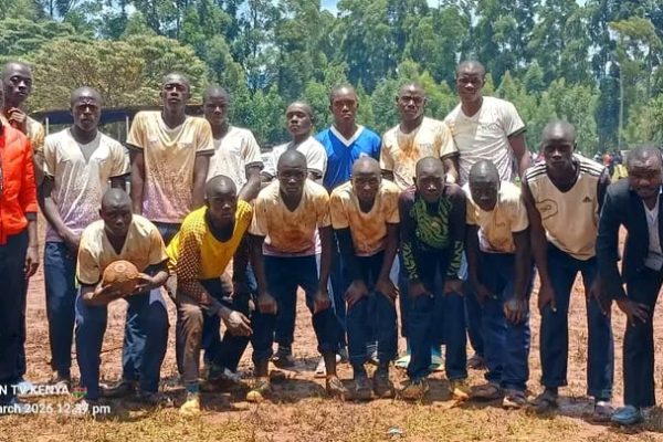 Cheptais Boys Handball team pose for a photo