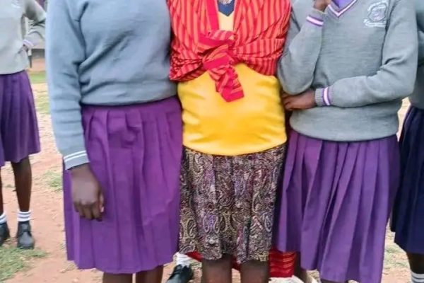 Renown international athlete Tegla Loroupe with some of the Adurkoit Girls who have benefited from her support. Photo Hillary Muhalya