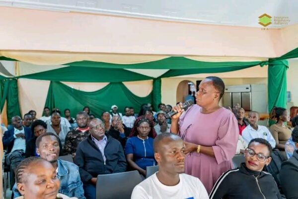 The outgoing KNUT western region NEC member Emily Mito giving her contribution during the IRA training