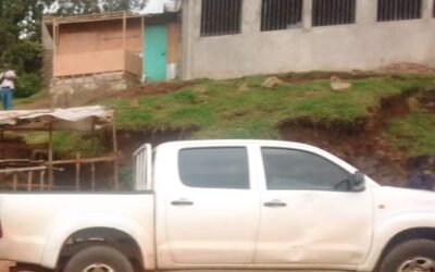 Vehicle parked at the recently closed Kenyenya Health Centre.