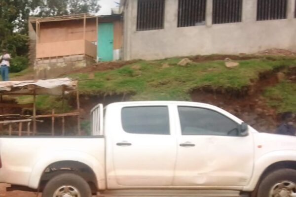 Vehicle parked at the recently closed Kenyenya Health Centre.