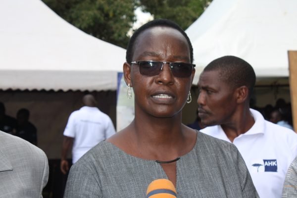 Western region director for TVETs Audrey Odhiambo addressing the press