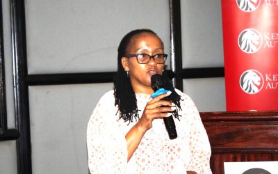 KRA officials speaking during a media roundtable in Kisumu to announce the introduction of tax clubs in schools to promote tax compliance among learners.