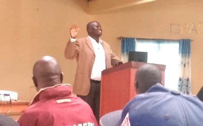 The learner given priority as TSC Sub-County Director Remjus Otieno, speaking during school board training in Kakamega North.