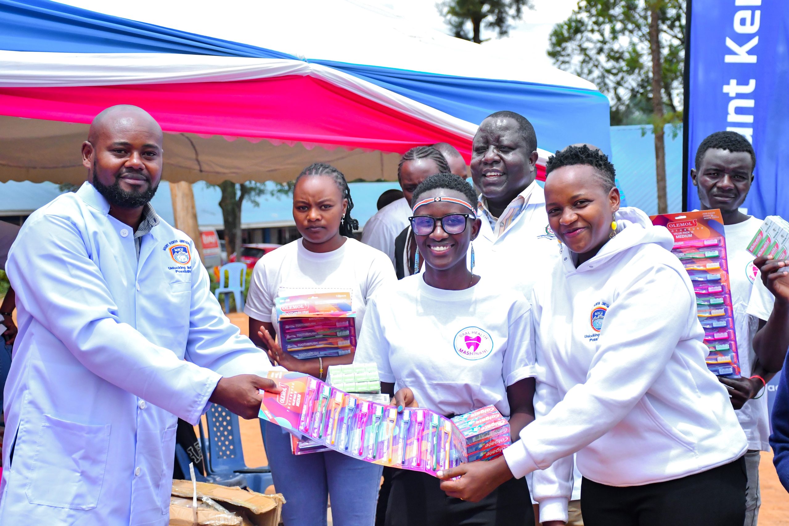 Health professionals and students provide free dental care and oral health education to residents during an outreach marking World Oral Health Day in West Pokot