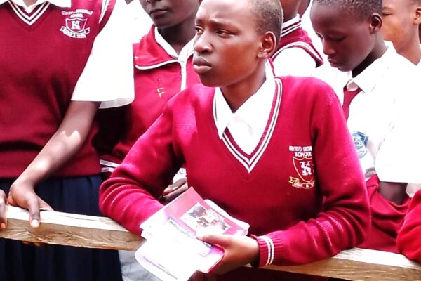 Students of Etago Girls in Kisii follow proceedings during the event. Photo Enock Okongo