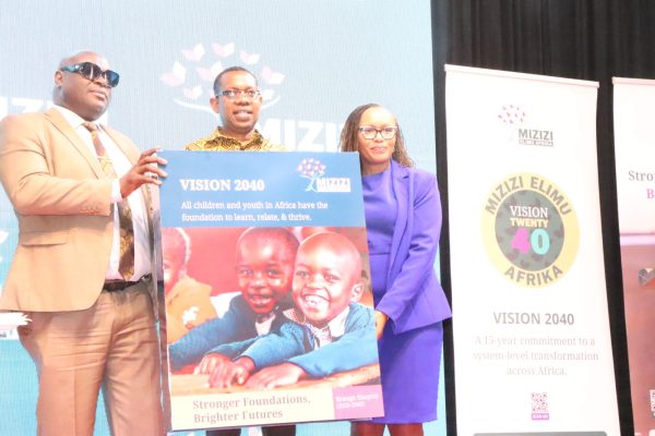Florence Wanja Regional Head, EA, Business ,Stanbic Bank ,MoE Director of Special Needs Education Fred Haga and Mizizi CEO Dr. John Mugo during the launch of Mizizi ,Vision 2040.