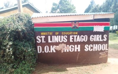 St. Linus Etago Girls'Secondary School gate. The school principal has urged parents to invest in girl child education