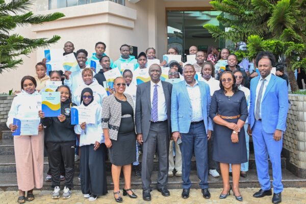 MKU leadership led by Dr. Vincent Gaitho (Chair of Council), Prof. Deogratius Jaganyi (Vice Chancellor), Dr. Mercyline Kamande (DVC–ARA), Prof. Peter Kirira (DVC–APIA), and Dr. Josephine Thuo (Director, (Center) and the students