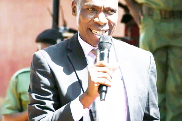 St Patrick's Boys Senior School Chief principal Samuel Barasa Kanisi address students and other guests as the school during a past event