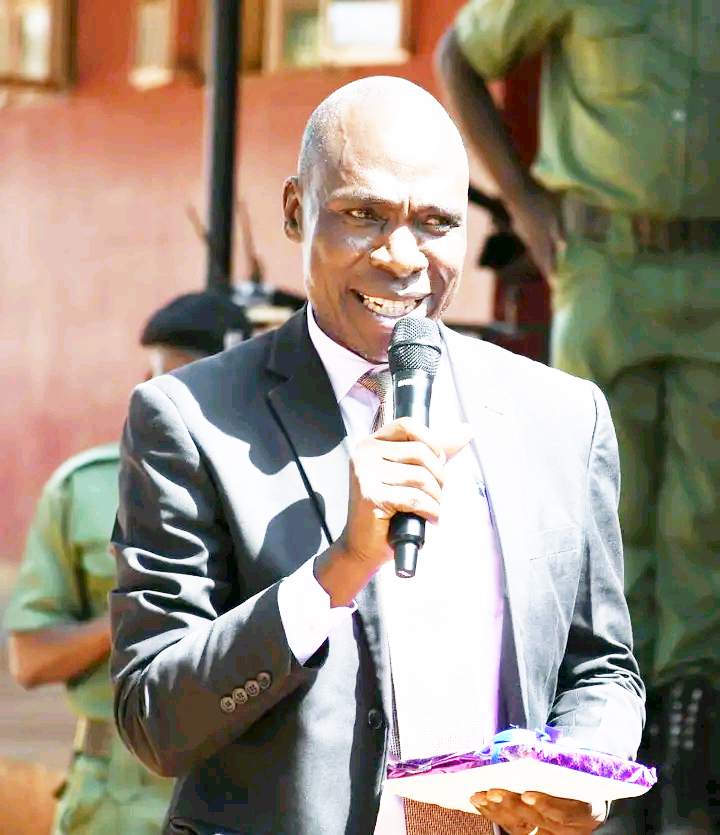 St Patrick's Boys Senior School Chief principal Samuel Barasa Kanisi address students and other guests as the school during a past event