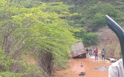 A flooded road in Marigat, Baringo County. Learning has been severely disrupted across parts of Baringo County following persistent flooding caused by the swelling of Lakes Baringo and Bogoria, leaving thousands of students stranded and key school infrastructure destroyed.
