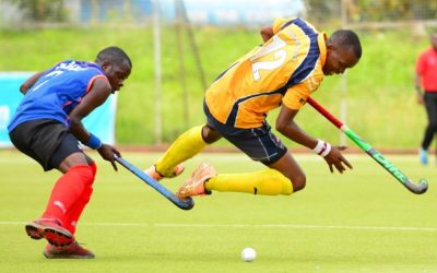 Hockey players in a past game.