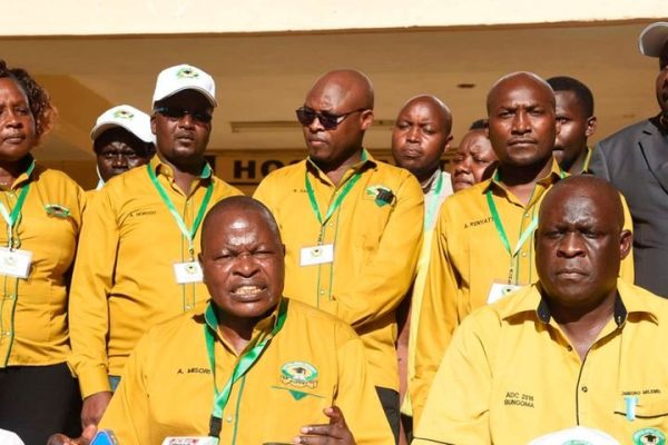 KUPPET Secretary general Akello Misori and National Chairman Omboko Milemba. They are calling for urgent reforms to SHA medical scheme