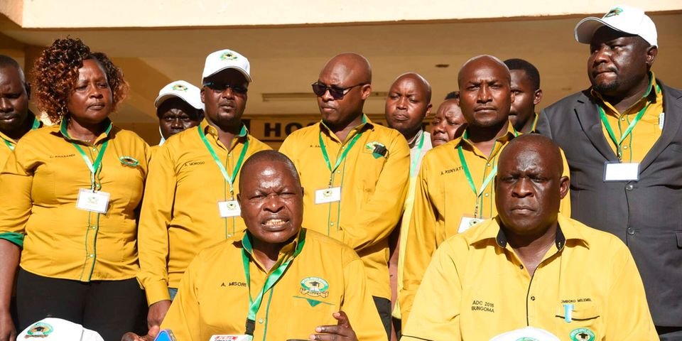 KUPPET Secretary general Akello Misori and National Chairman Omboko Milemba. They are calling for urgent reforms to SHA medical scheme