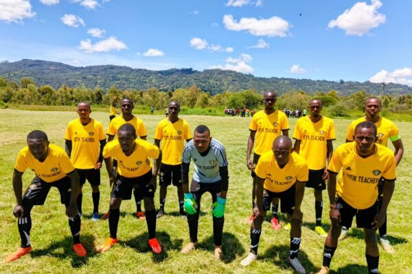 Bomet teachers’ team pose for a group photo during the last edition of the national competition held in Machakos.