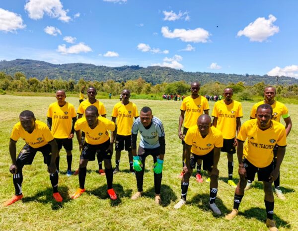 Bomet teachers’ team pose for a group photo during the last edition of the national competition held in Machakos.