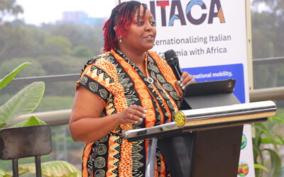 Dr. Caro Hunja delivers the remarks on behalf of the PS Inyangala