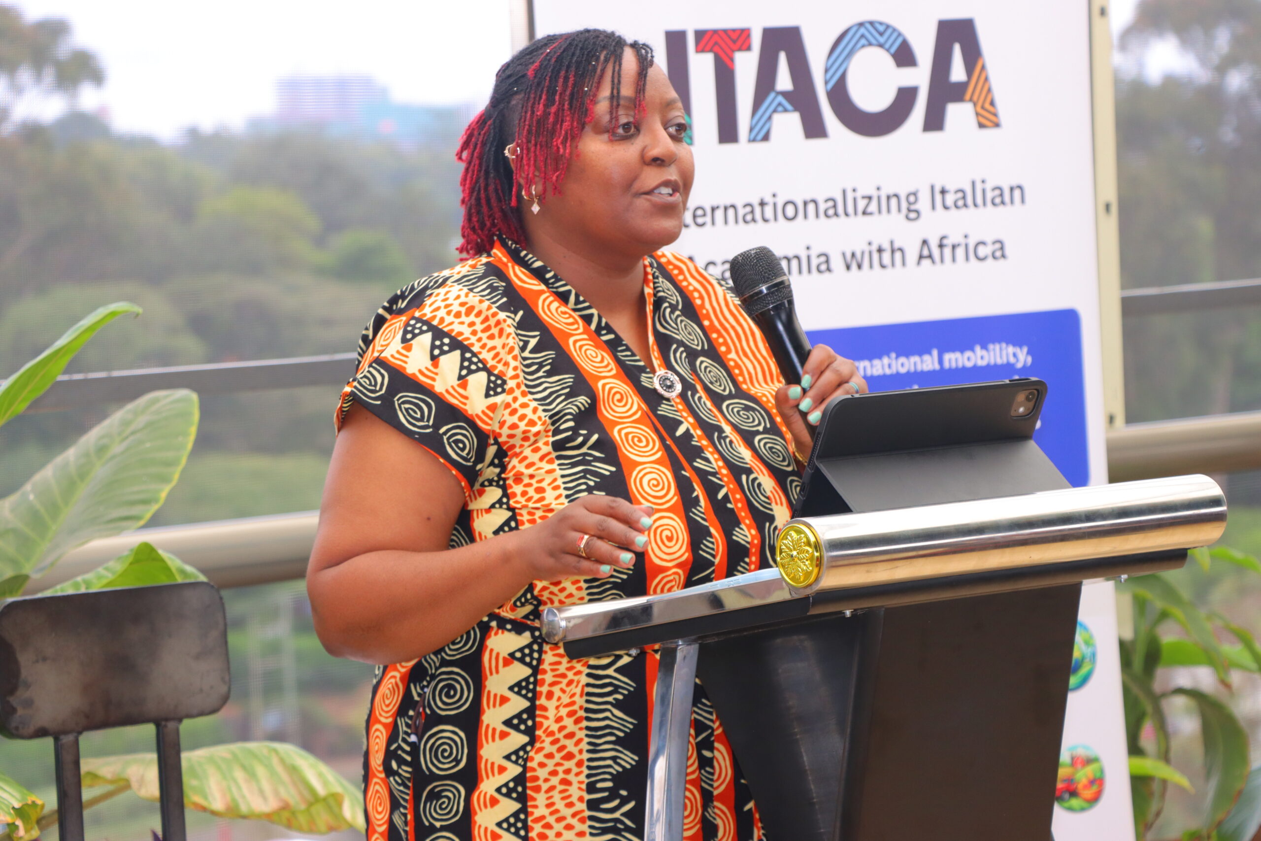 Dr. Caro Hunja delivers the remarks on behalf of the PS Inyangala