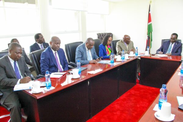 Education CS Julius Ogamba receives a briefing on the 2026/2027 Academic Year placement cycle from the Kenya Universities and Colleges Central Placement Service KUCCPS.