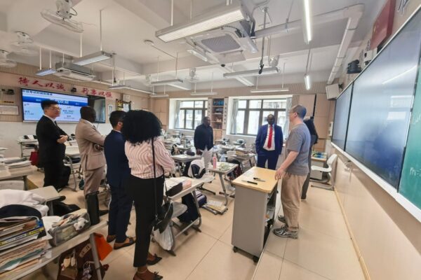 PS Basic Education Prof Julius Bitok with Huawei officials in experimental school in China