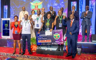 The 2025 National Artificial Intelligence (AI) Hackathon winners with Interior and National Administration CS Kipchumba Murkomen and other officials