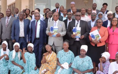KICD Director Prof. Charles Ong'ondo, Director MoE Fredrick Haga,Mizizi Elimu Afrika, director research Dr. Maurice Mutisya and other stakeholders during Values-based Education launch.